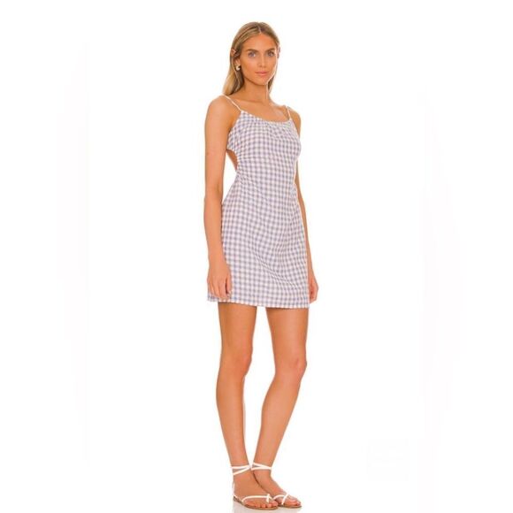 Anika Mini Dress in Park Slope Gingham Size Sm Resort Wear Mini Dress Open Back - Picture 1 of 7